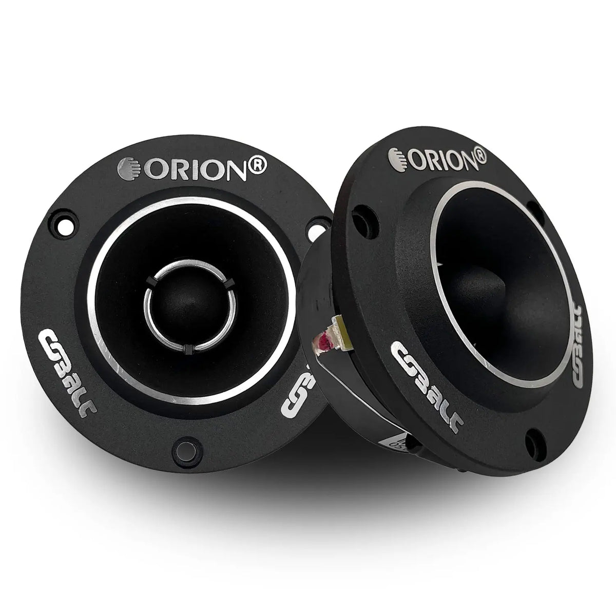 Black Orion 3.8-inch bullet tweeter speaker with front grille and mounting holes