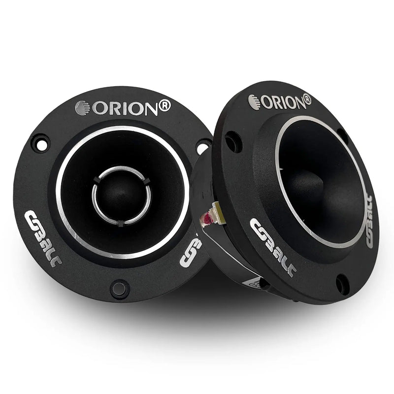 Black Orion 3.8-inch bullet tweeter speaker with front grille and mounting holes