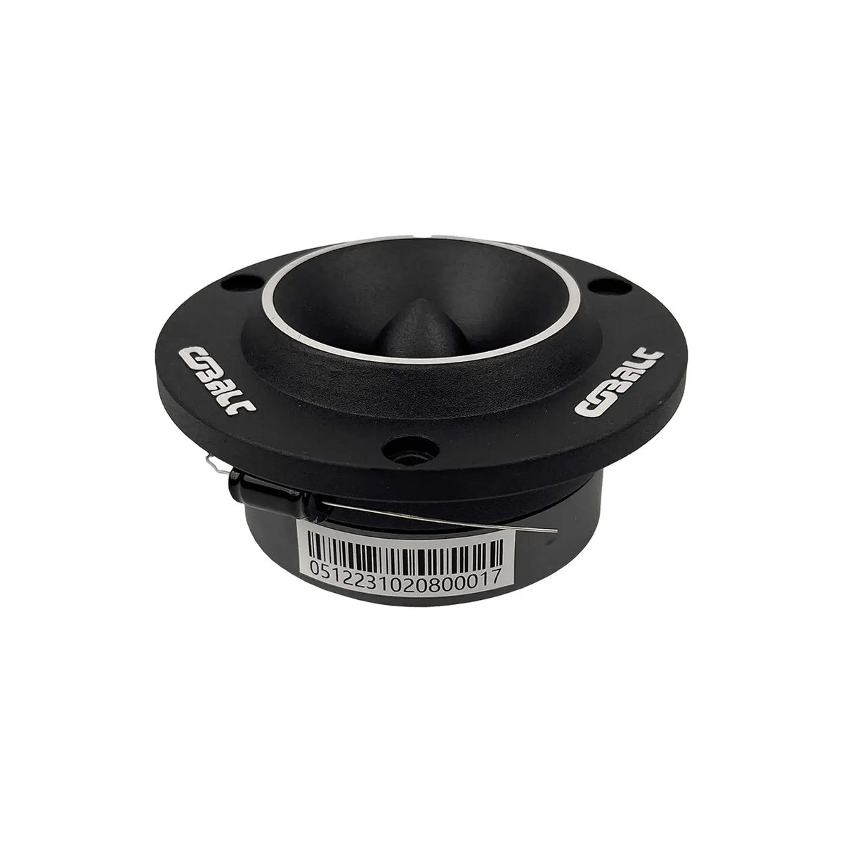 Black tweeter with silver dome, Orion branding, and rear mounting label