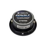 Orion 3.8-inch super tweeter with blue label and exposed wire terminals