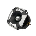 3.7-in bullet tweeter angled view, black housing with terminal leads