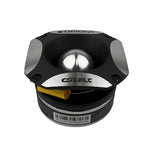Black Orion bullet tweeter with silver horn and yellow damping insert, single speaker