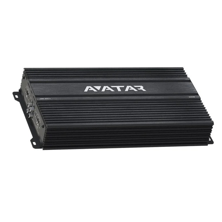 Avatar ABR-600.4 600-watt 4-channel amplifier, black finned heatsink with logo