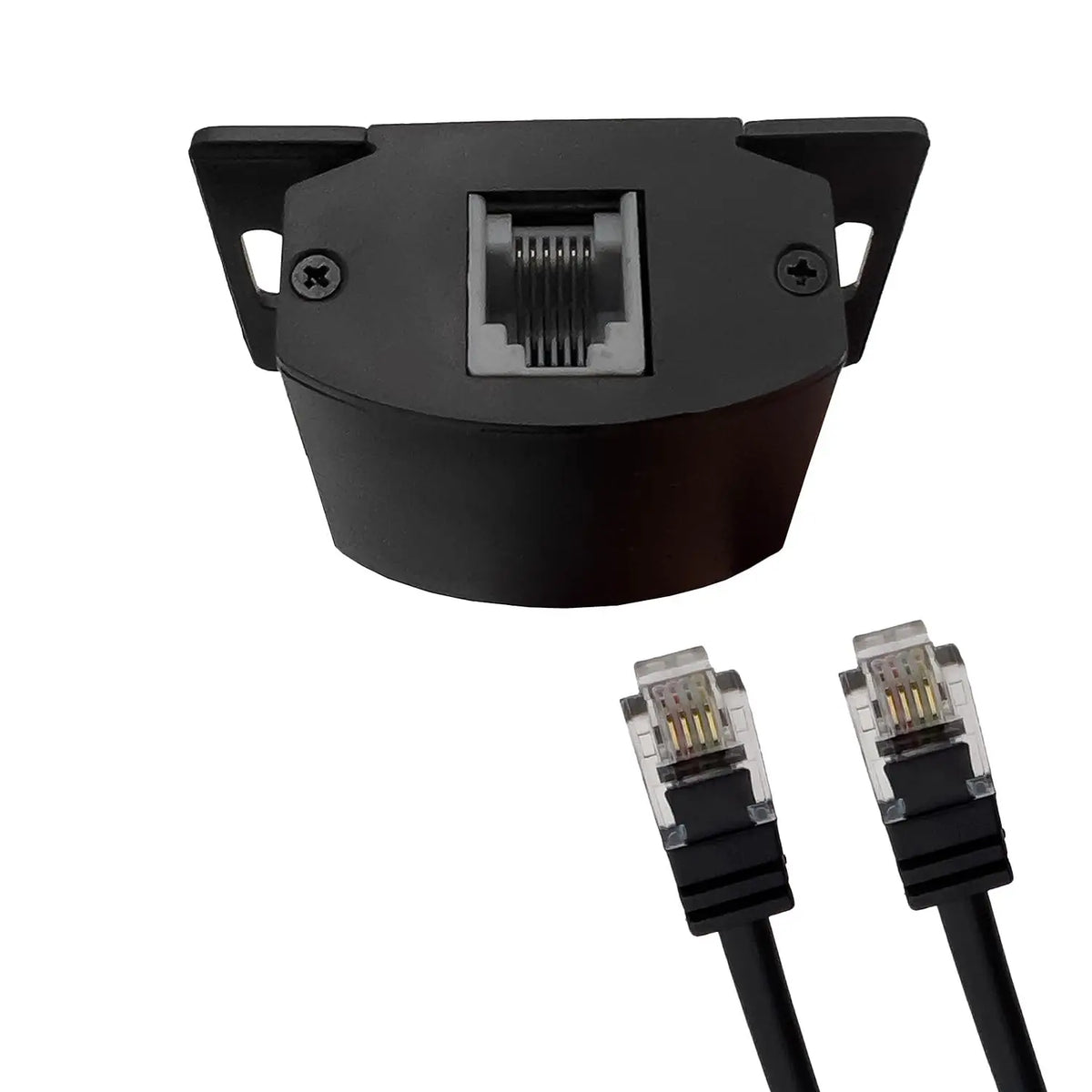 Black control module with RJ port and included RJ cables