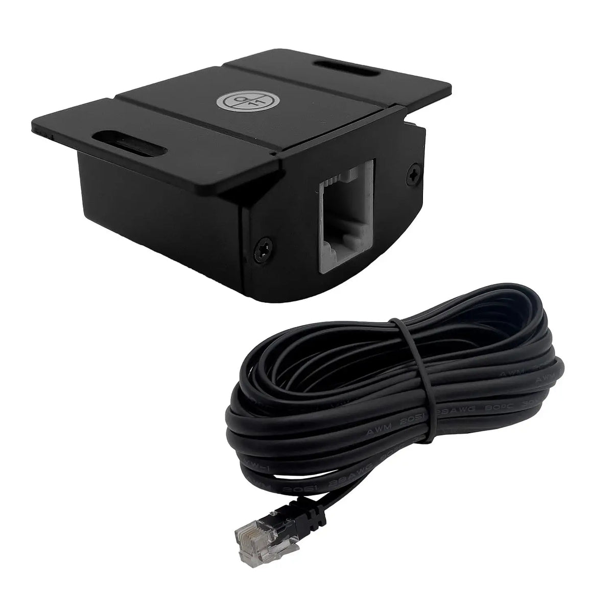 Black bass control knob module with dial and long black RJ cable