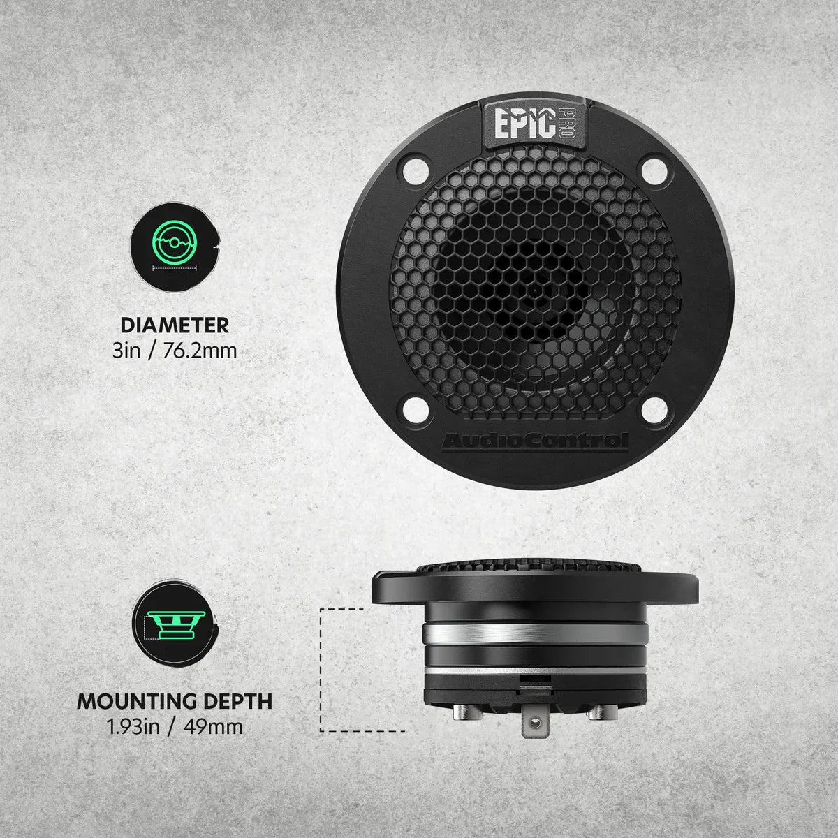 AudioControl EPICPRO3NT 3" 140W RMS Neodymium Tweeters (Pair)