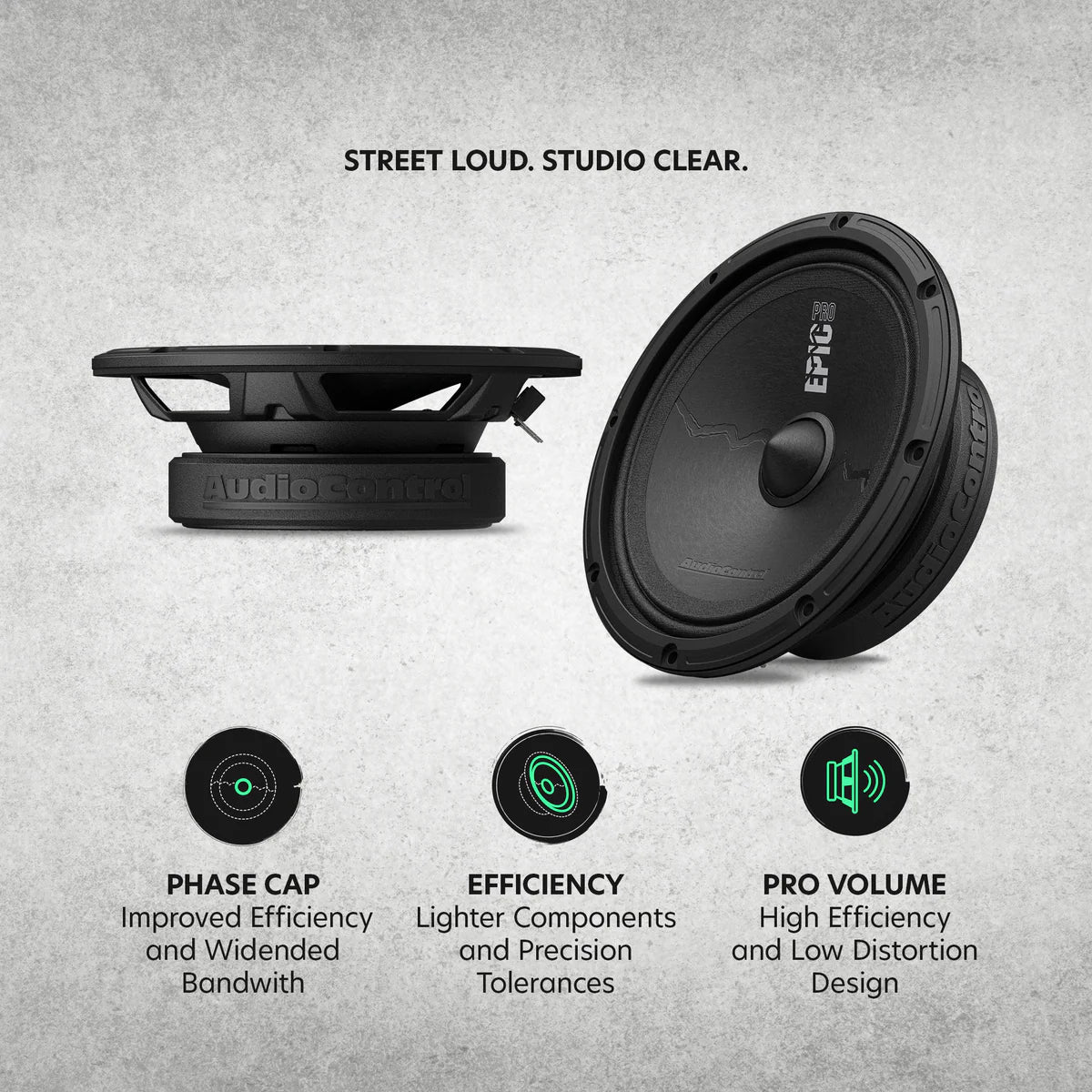 AudioControl EPICPRO6S 6.5" 200W RMS Slim Midrange Speakers (Pair)