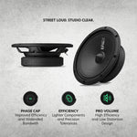 AudioControl EPICPRO6S 6.5" 200W RMS Slim Midrange Speakers (Pair)