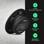 AudioControl EPICPRO6S 6.5" 200W RMS Slim Midrange Speakers (Pair)