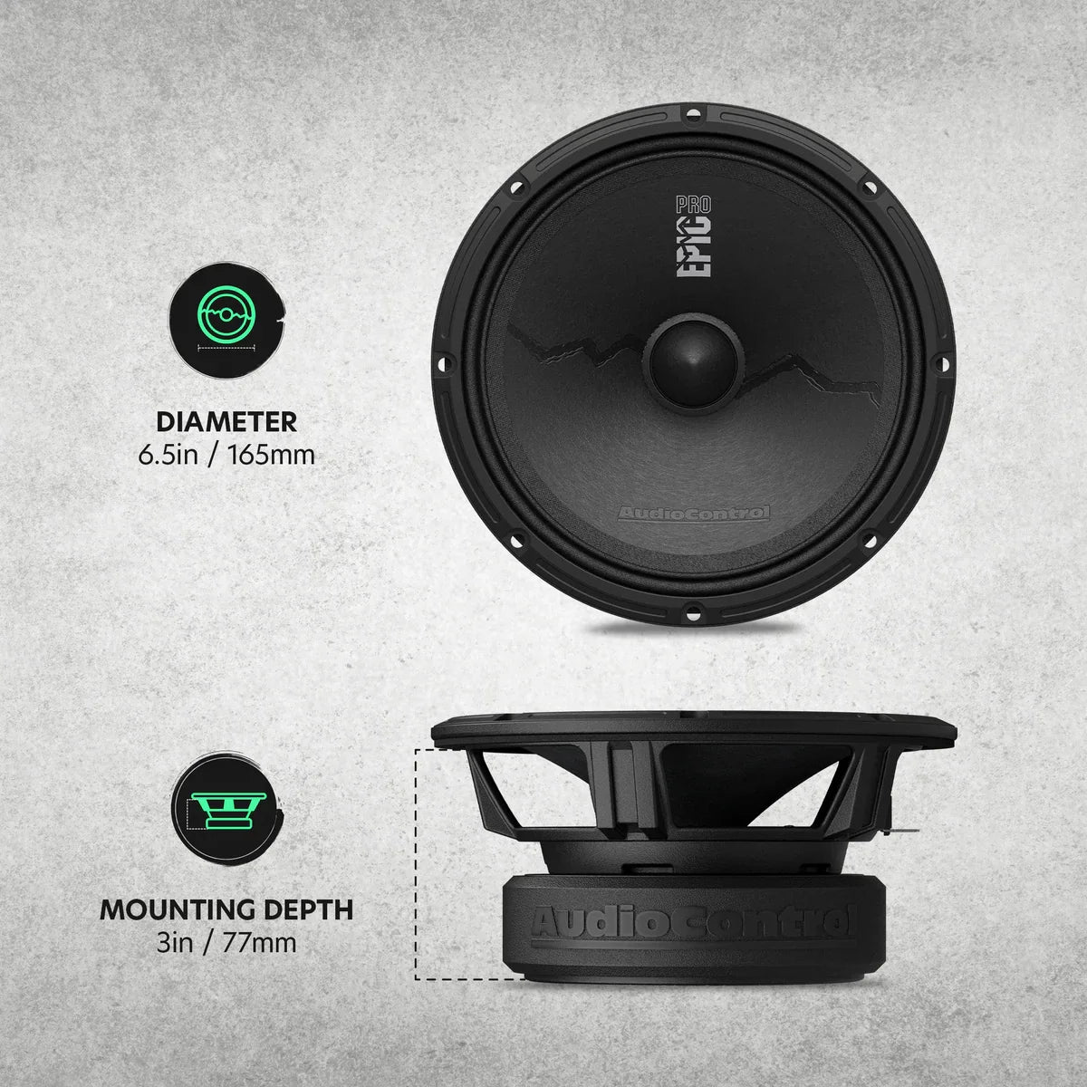 AudioControl EPICPRO6X 6.5" 200W RMS Midrange Speakers (Pair)