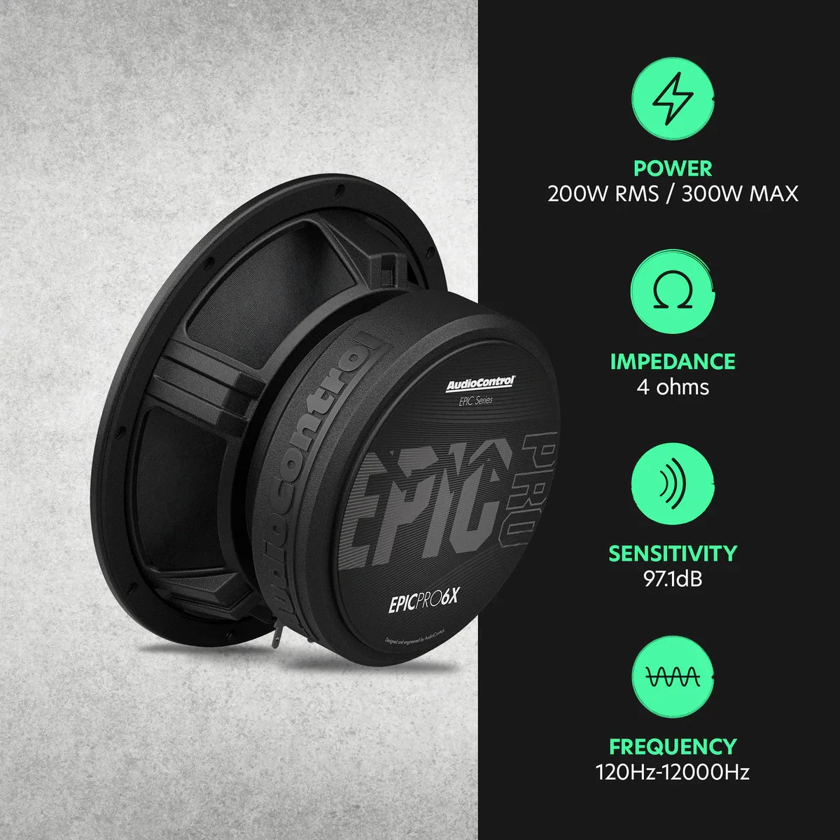 AudioControl EPICPRO6X 6.5" 200W RMS Midrange Speakers (Pair)