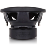 Front view of black 10-inch Sundown Audio subwoofer driver with mounting terminals