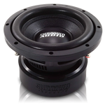 8-inch subwoofer speaker with black cone and mounting frame, single unit.