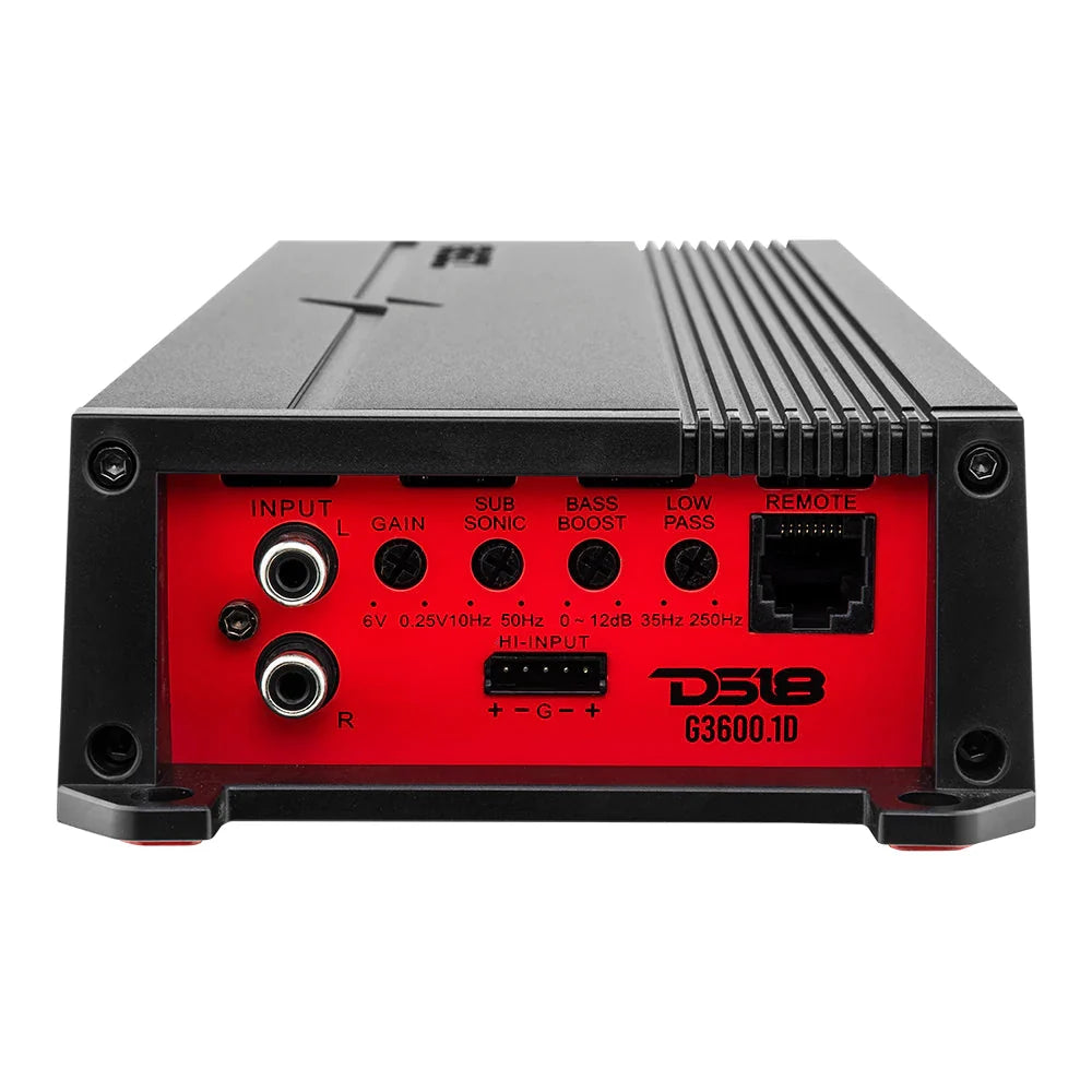 DS18 G3600.1D GEN-X Class D 1-Channel Amplifier | 1200W RMS @ 1-Ohm