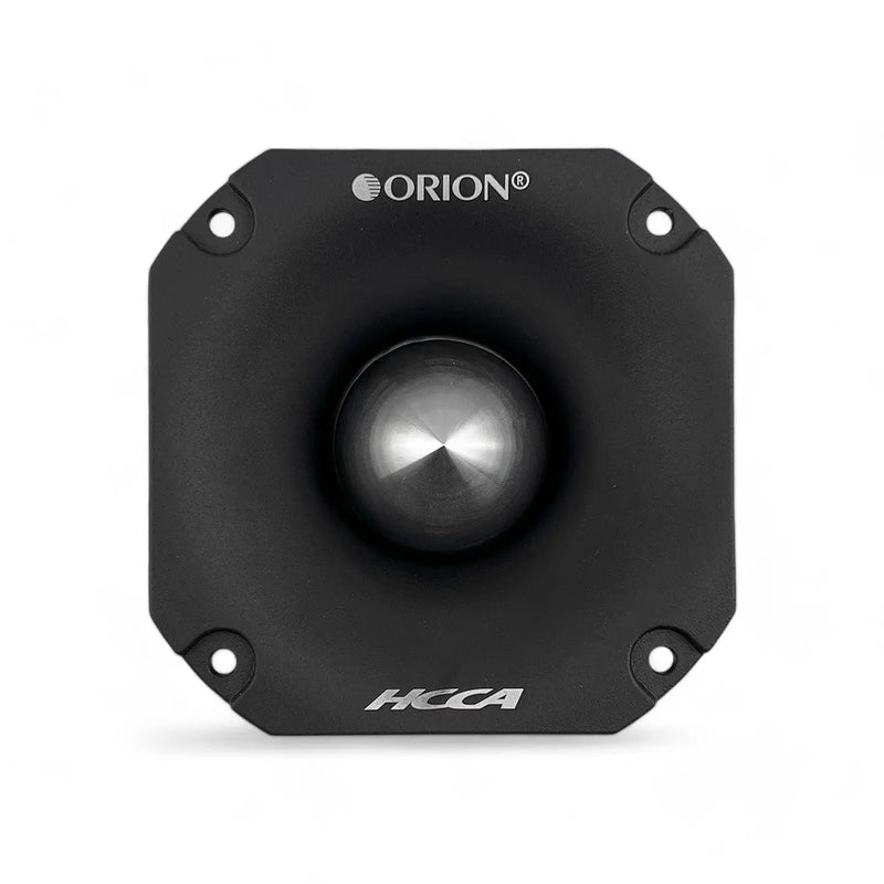 Black ORION HCCA tweeter module with four mounting holes and central dome