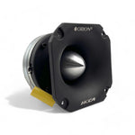 Black super bullet tweeter with mounting bracket and yellow wire lead