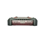 Orion 4-channel class-AB car amplifier rear panel with multiple ports and control knobs