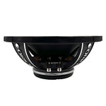 Black 10-inch midrange speaker driver rear view with terminal pair