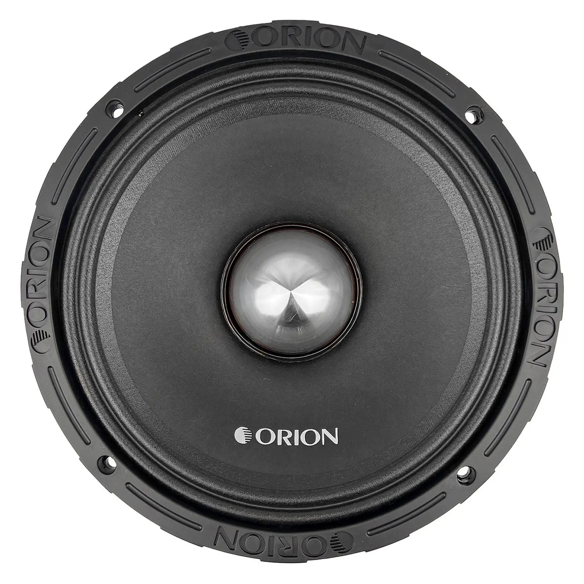 10-inch midrange speaker with black cone and silver dust cap