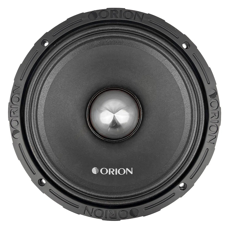 10-inch midrange speaker with black cone and silver dust cap