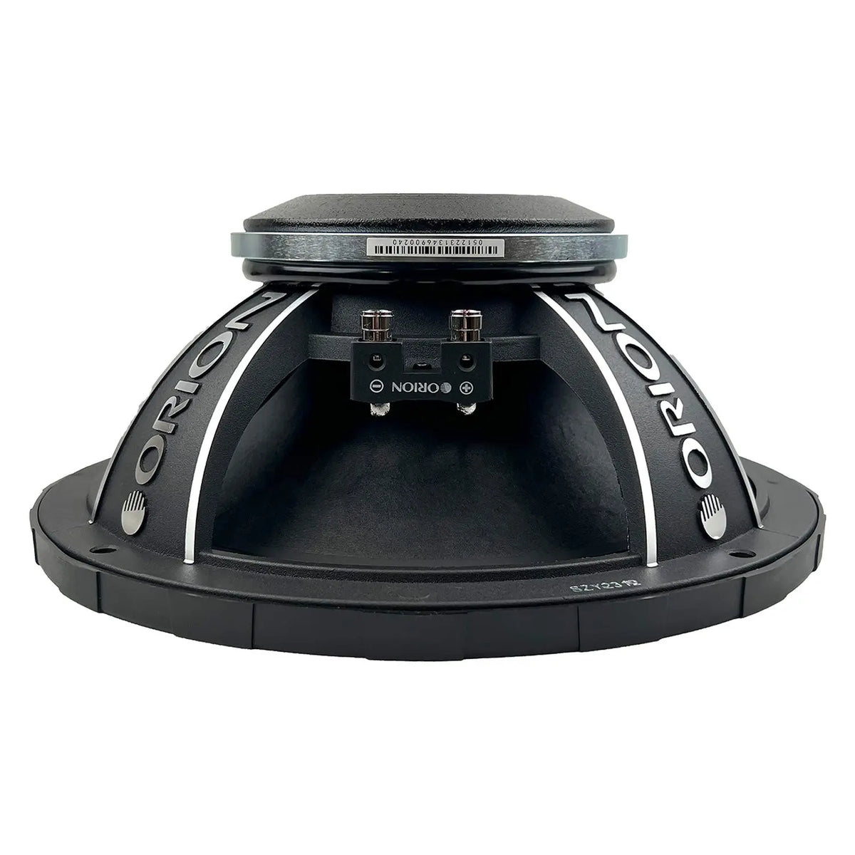 10 in midrange speaker driver rear view with terminal panel and posts