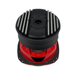 Orion 12-inch subwoofer base with black vented heatsink and red outer housing