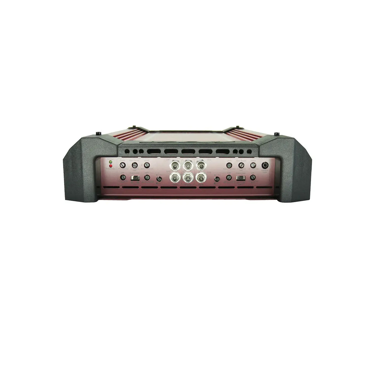 Orion HCCA2000.4 car amplifier front panel with knobs, port cluster, and vented top