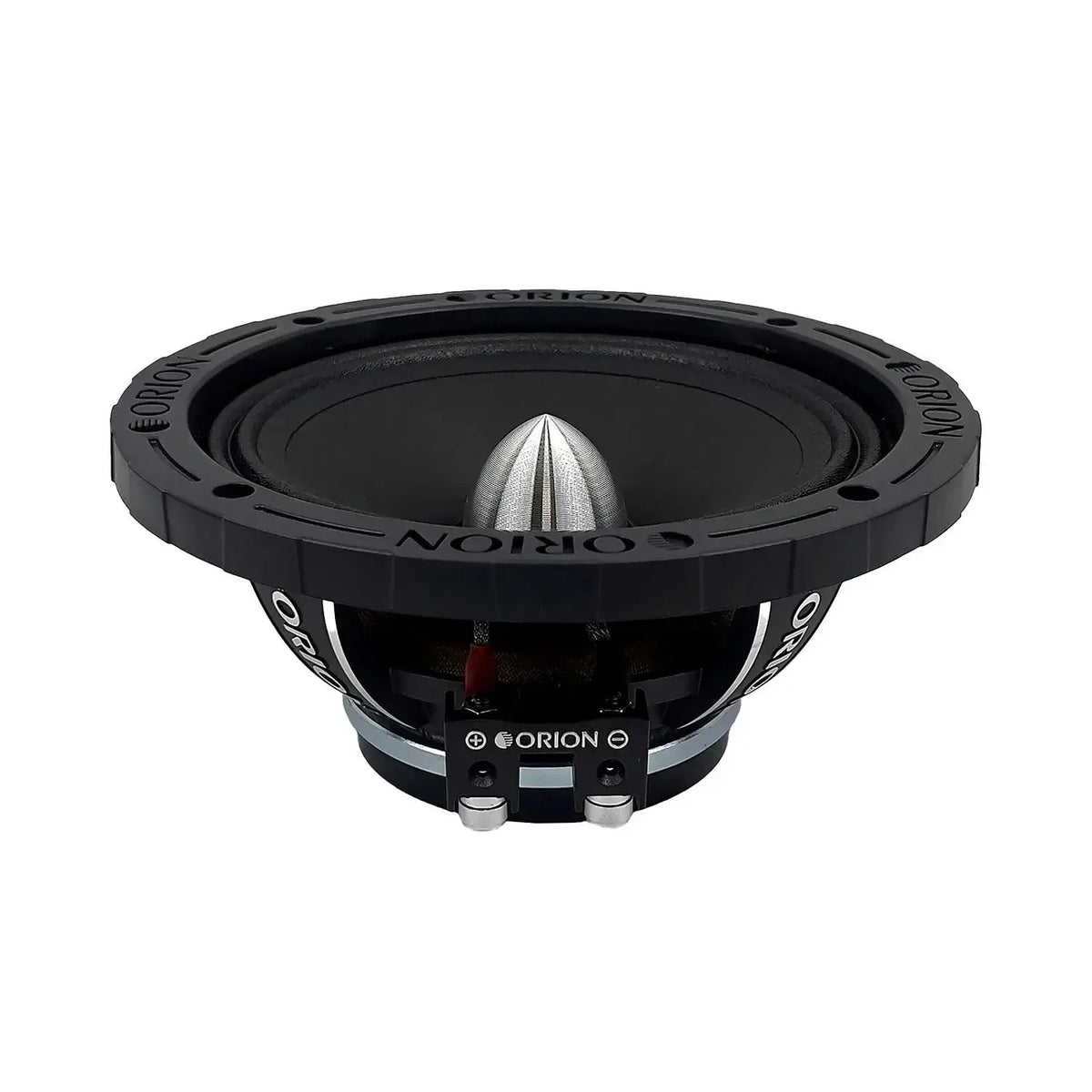 Orion 6.5 in neodymium midrange speaker, black, rear vented frame and terminals
