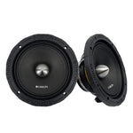 Pair of black round car audio speakers with mesh grills and Orion logos