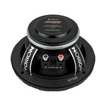 Black 6.5 in midrange speaker back with ORION terminals and model label