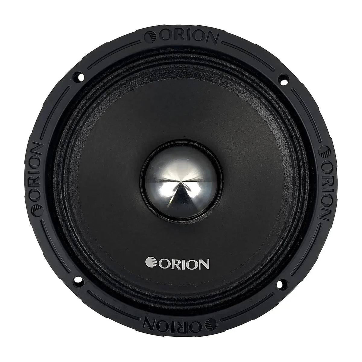Orion 8-inch neodymium midrange speaker, black cone and silver center dome