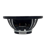 Black 8-inch midrange speaker rear view with terminal screws and ORION markings