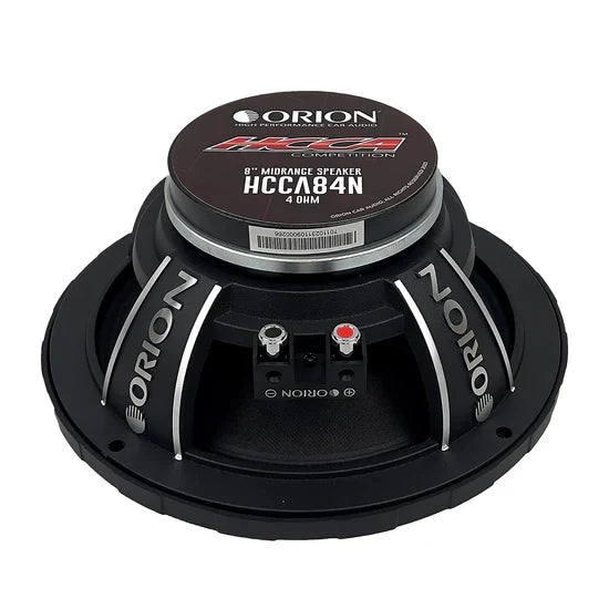 8-inch midrange speaker with HCCA84N label and 4 ohm marking on mounting frame