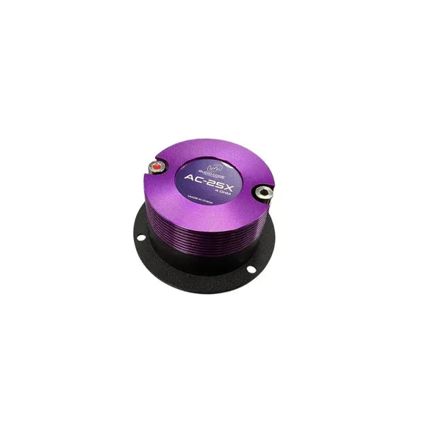AC-25x crossover module with purple metal housing and mounting holes