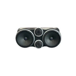 Car audio panel speaker set with dual 6.5-inch woofers and central tweeter