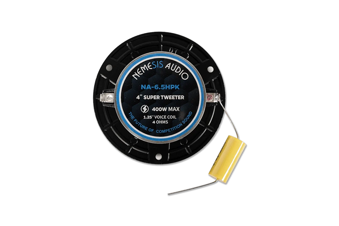 Nemesis Audio NA-6.5HPK speaker driver with blue label and gold connector