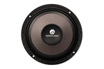 Black 6.5-inch midrange speaker driver with metal frame and center label
