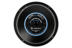 Black 6.5-inch midrange speaker back plate with blue ring label and screws