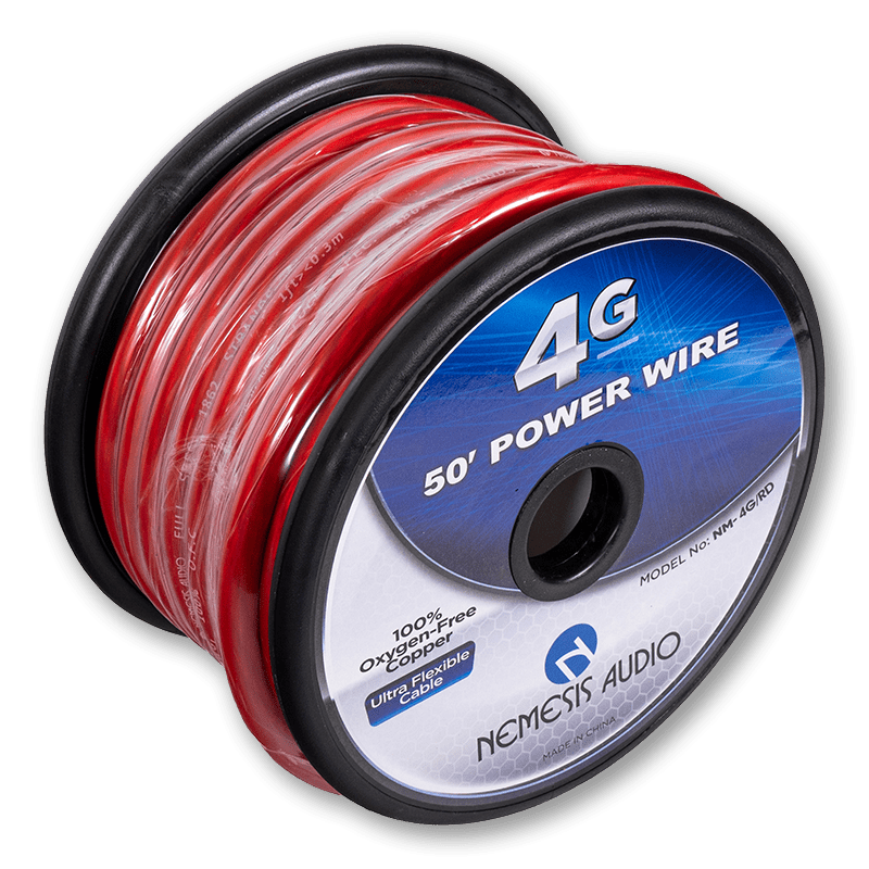 NM-4G/RD 4 Gauge OFC Power Wire Red 50 ft