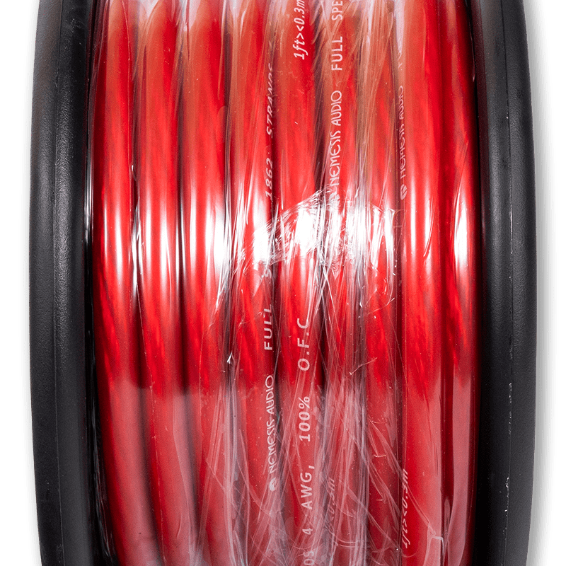 NM-4G/RD 4 Gauge OFC Power Wire Red 50 ft
