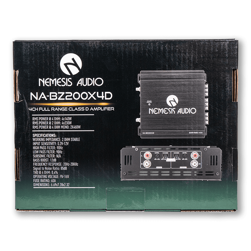 Nemesis Audio NA-BZ200X4D 4-Channel Full Range Class D Amplifier