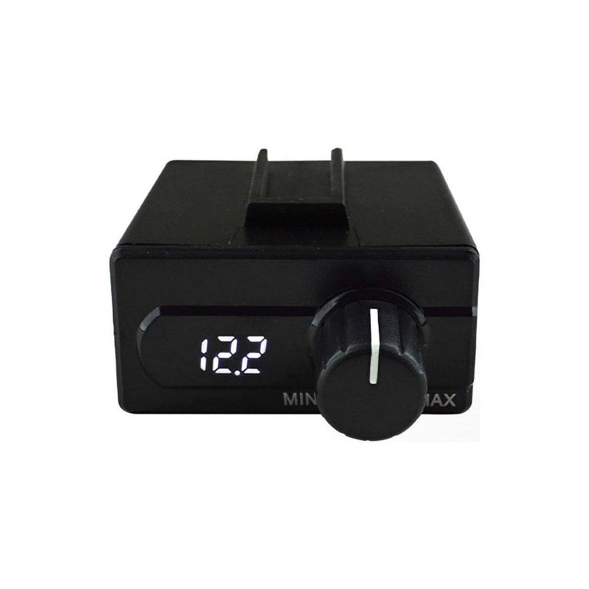 Audiopipe universal bass knob with digital volt meter, black display and rotary knob