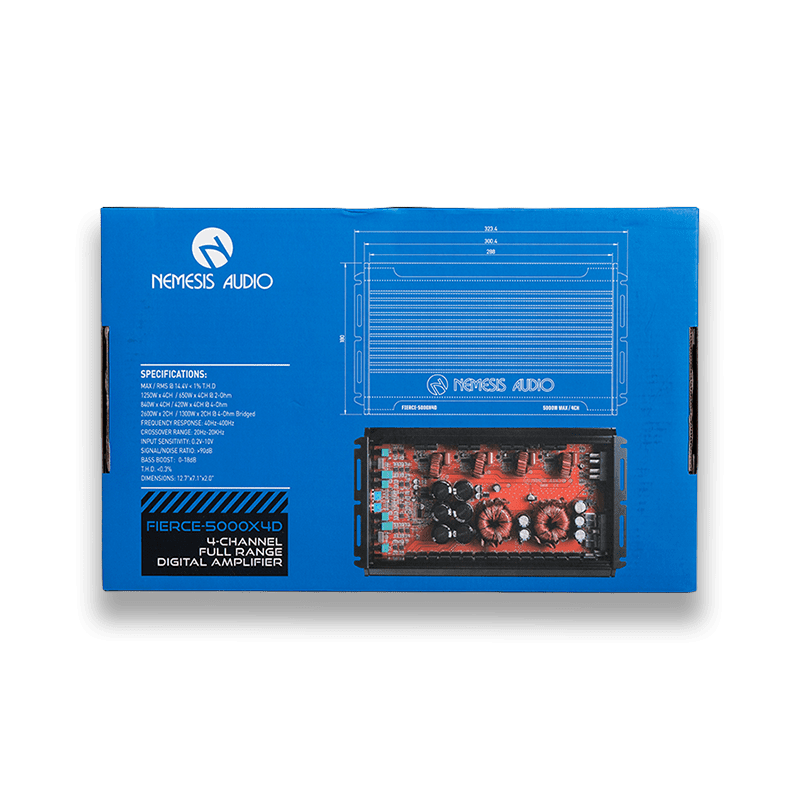 Nemesis Audio FIERCE-5000X4D 5000W Max 4-Channel High-Efficiency Digital Amplifier
