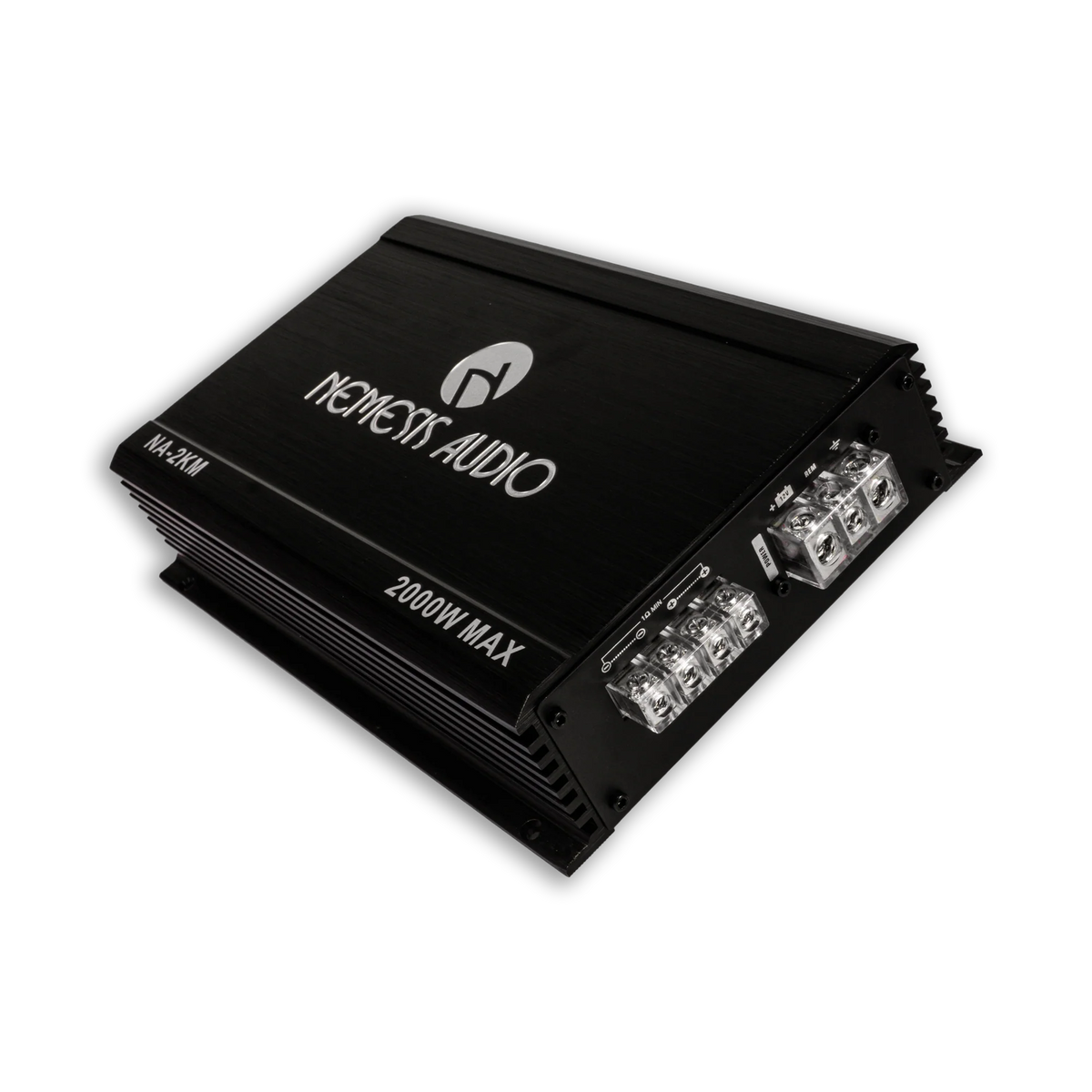 Car audio bundle: NA-2KM amplifier with two subwoofer drivers, black finish