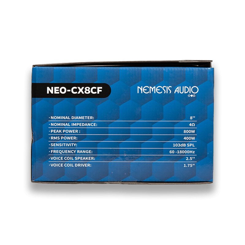 Nemesis Audio NEO-CX8CF 8" Water Resistant Neodymium Coaxial Midrange Speaker – 800W Max