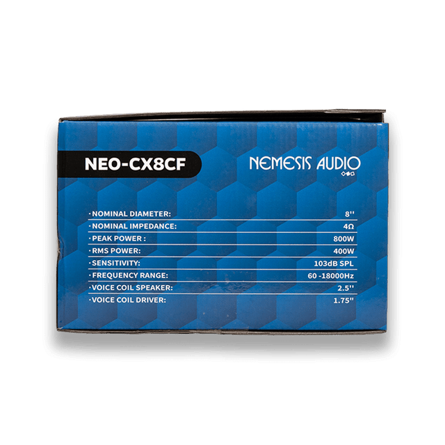 Nemesis Audio NEO-CX8CF 8" Water Resistant Neodymium Coaxial Midrange Speaker – 800W Max