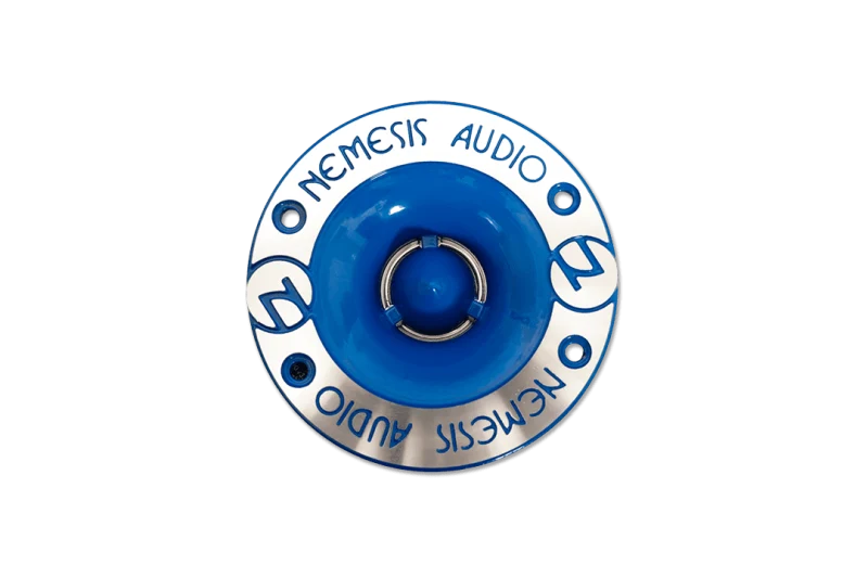Nemesis Audio pro tweeter with blue front plate and metal center dome