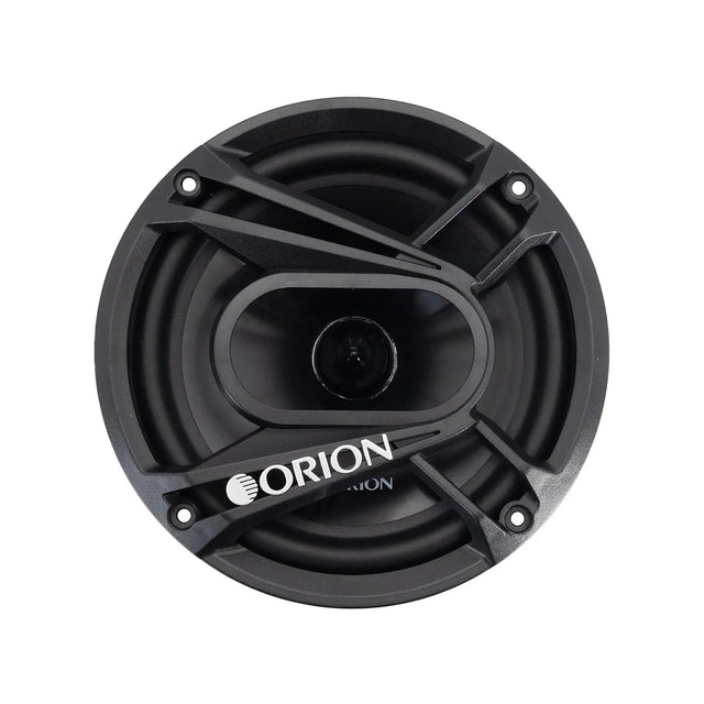 Black 6.5-inch component speaker woofer with Orion label in the center
