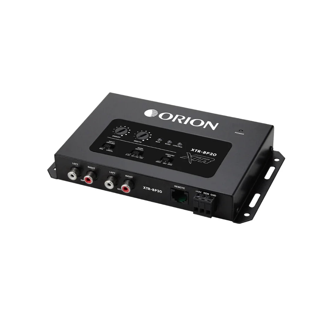 Orion XTR-BP20 bass processor with top label and side rack-mount ears