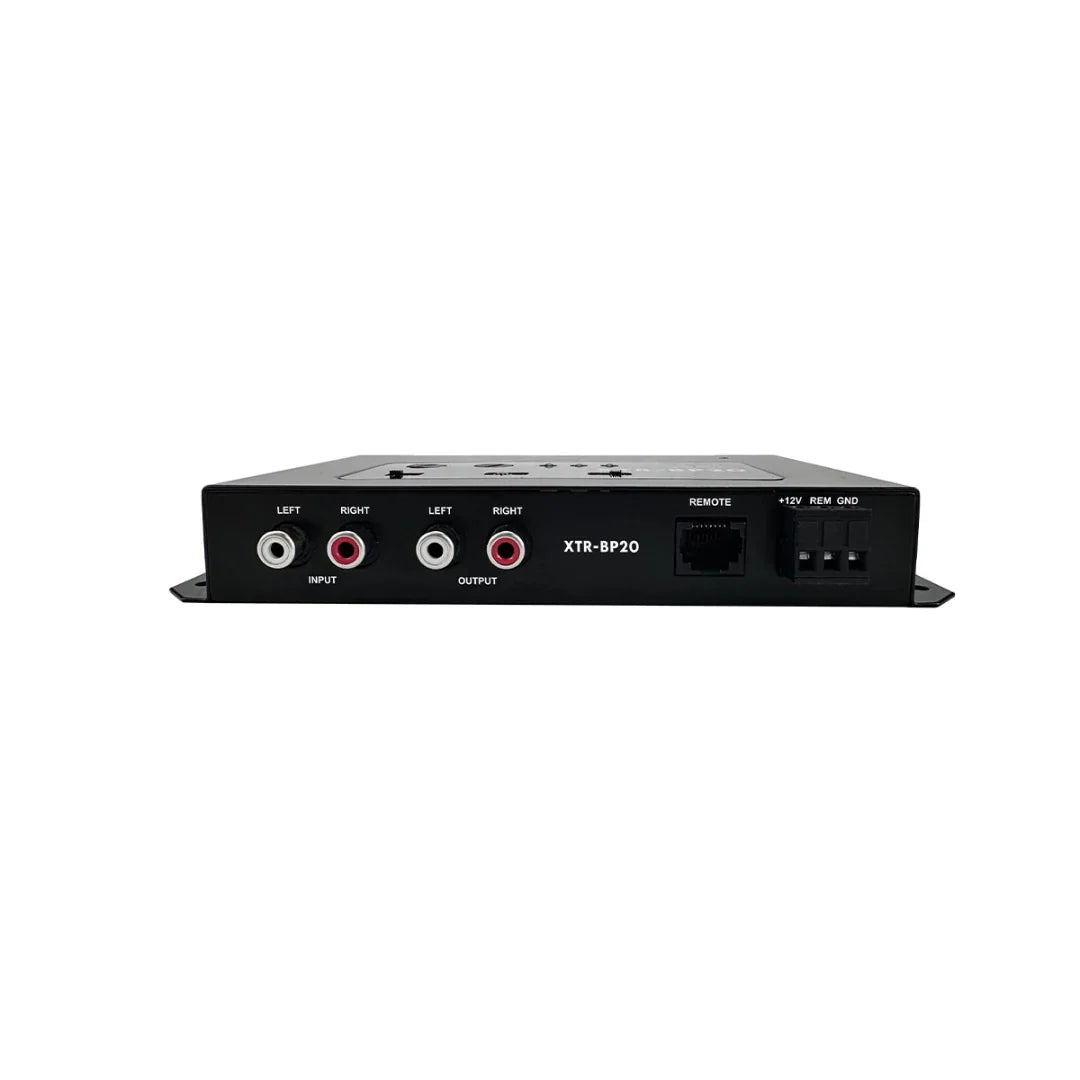 Orion XTR-BP20 bass processor rear panel with input/output ports and remote connector